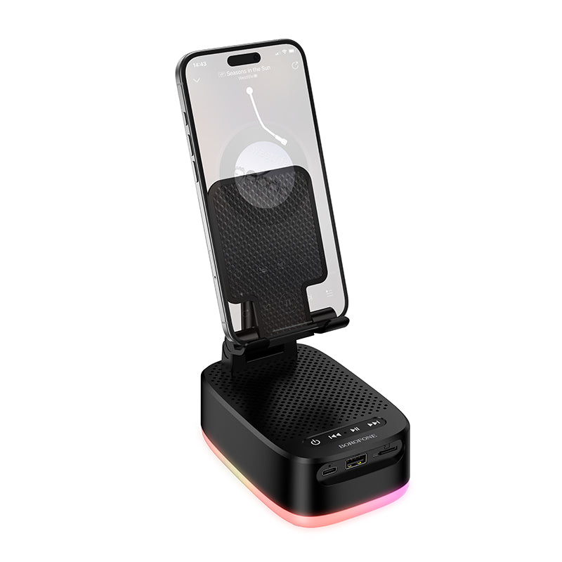Borofone. BR200 Altavoz Bluetooth 3 en 1 con Soporte Móvil y Power Bank