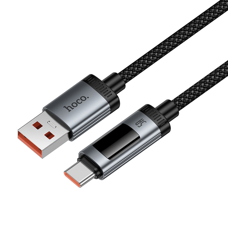Hoco. U148 Cable USB-A a USB-C Carga Rápida 100W con Pantalla OLED