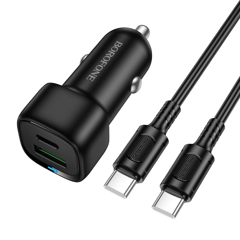 Borofone. BZ34B Cargador de Coche PD38W + QC3.0 con Cable C-C