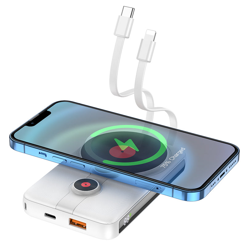 Hoco. J92 Power Bank De 10000mAh Con Cable Lightning (iPhone) + Type-C Integrados