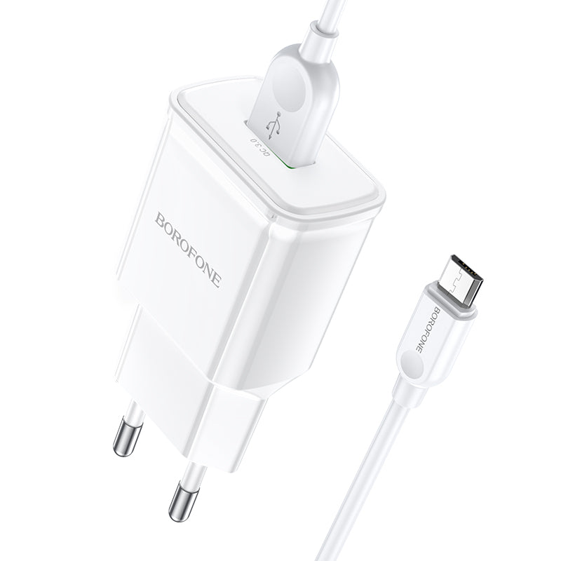 BOROFONE BA59A Cargador Rápido Qc 3.0 Con Cable Micro Usb