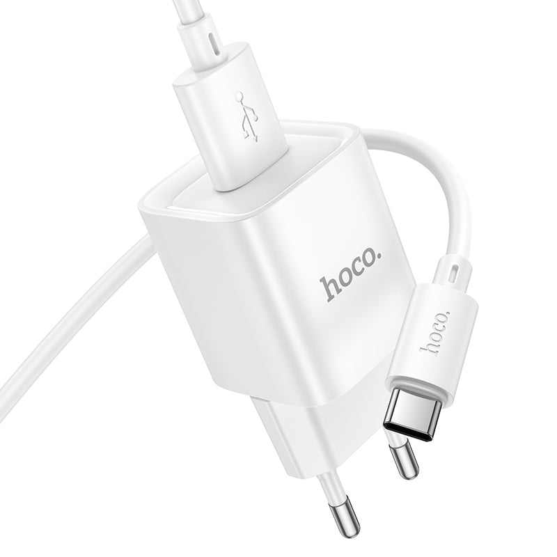 Hoco. C145A Cargador de Pared USB-A 18 W QC3.0 con Cable Type-C