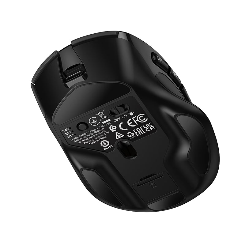 Hoco. GM651 Ratón Gaming Tri-Modo con Pantalla y RGB