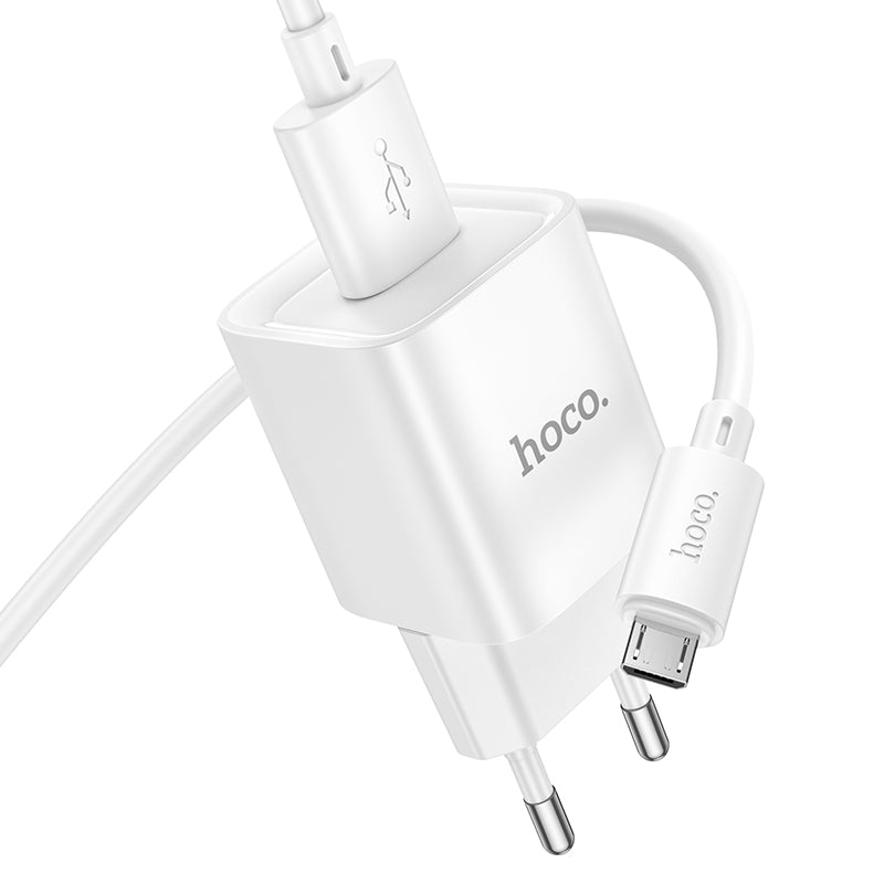 Hoco. C145A Cargador de Pared USB-A 18 W QC3.0 con Cable Micro-USB