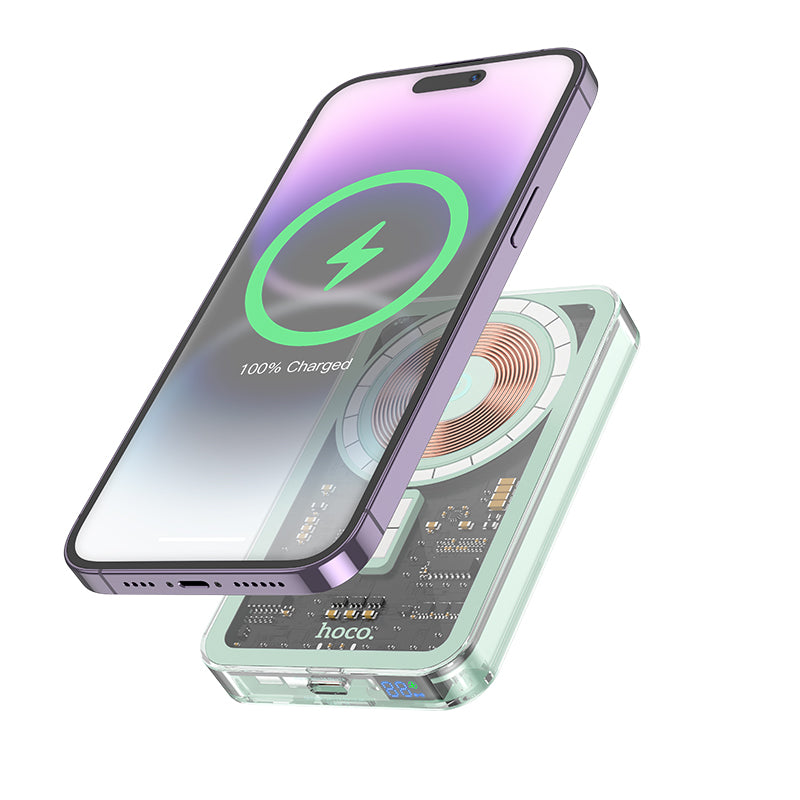 Hoco. Q14 Power Bank Transparentado Y Magnético De Carga Rápida  PD20W+QC3.0 5000mAh