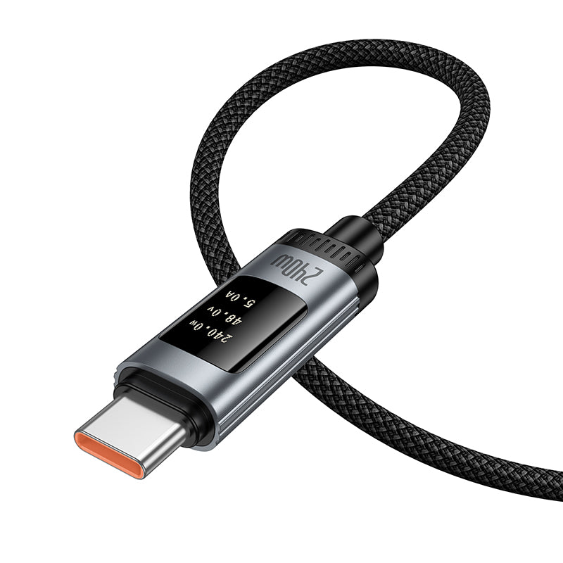 Hoco. U148 Cable USB-C a USB-C Carga Rápida 240W con Pantalla OLED