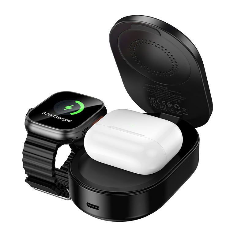 Hoco. CQ23 Cargador Inalámbrico Qi2.2 3 en 1 de 25W