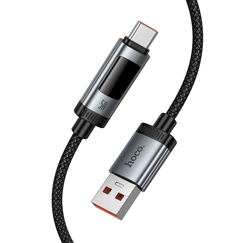 Hoco. U148 Cable USB-A a USB-C Carga Rápida 100W con Pantalla OLED