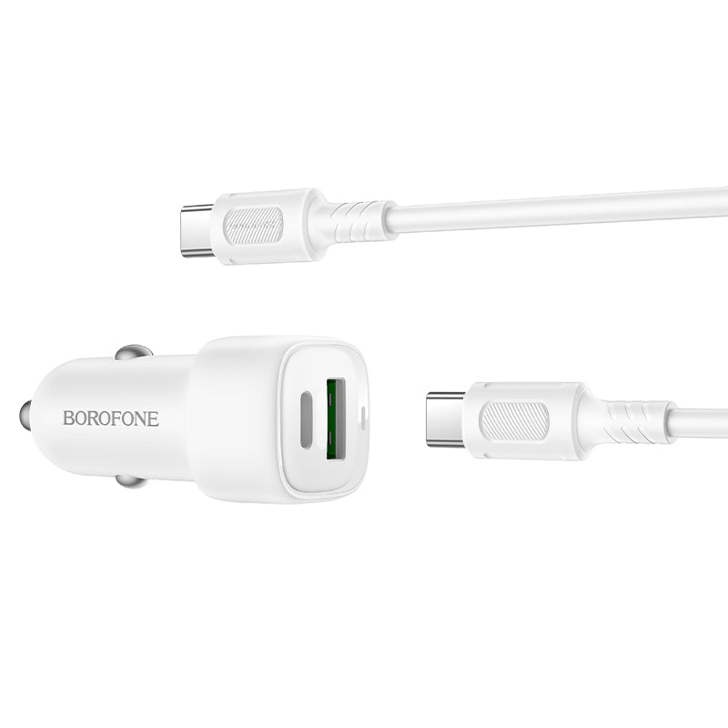 Borofone. BZ34B Cargador de Coche PD38W + QC3.0 con Cable C-C