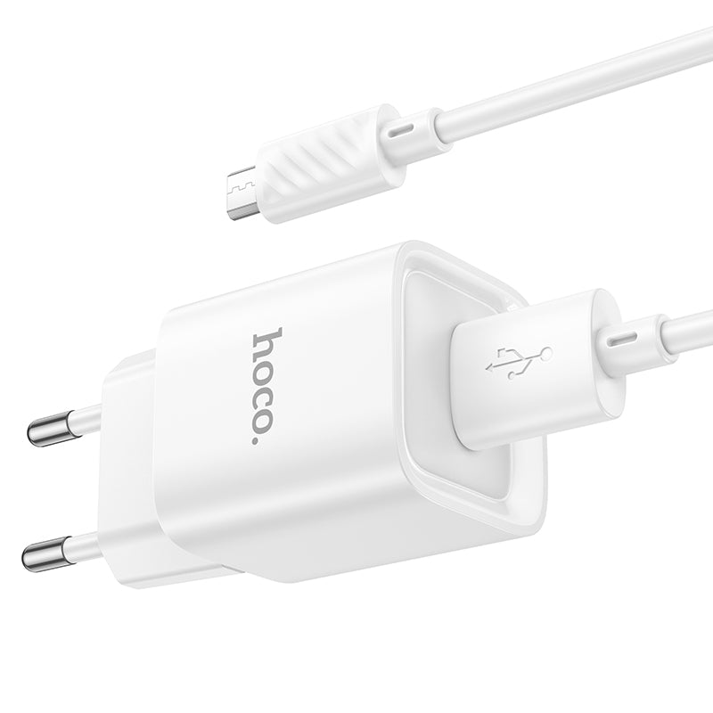 Hoco. C145A Cargador de Pared USB-A 18 W QC3.0 con Cable Micro-USB