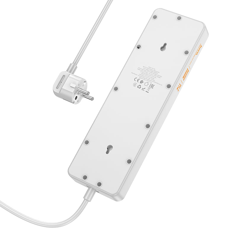 Hoco. AC13A Enchufe de Pared Múltiple 5 Tomas con USB-C y 3 USB