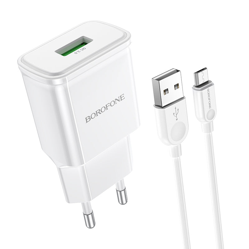 BOROFONE BA59A Cargador Rápido Qc 3.0 Con Cable Micro Usb