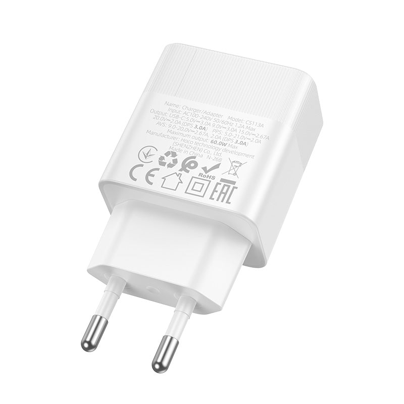 Hoco. CS113A Cargador Rápido PD40W USB-C Sin Cable