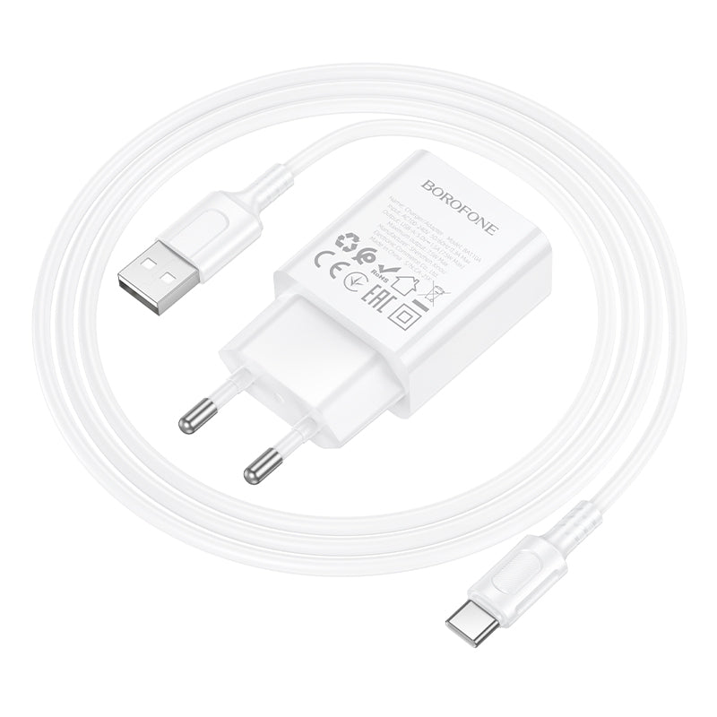 Borofone. BA110A Cargador USB con Cable Type-C