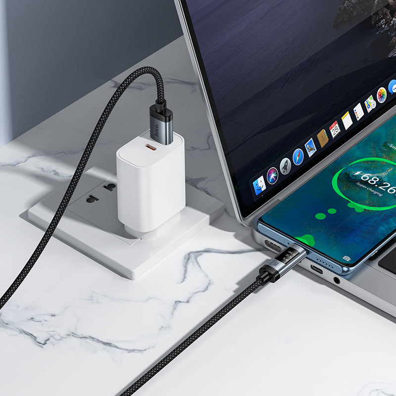 Hoco. U148 Cable USB-A a USB-C Carga Rápida 100W con Pantalla OLED