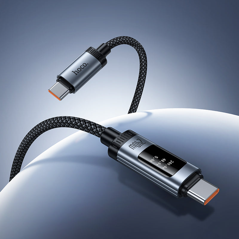 Hoco. U148 Cable USB-C a USB-C Carga Rápida 240W con Pantalla OLED