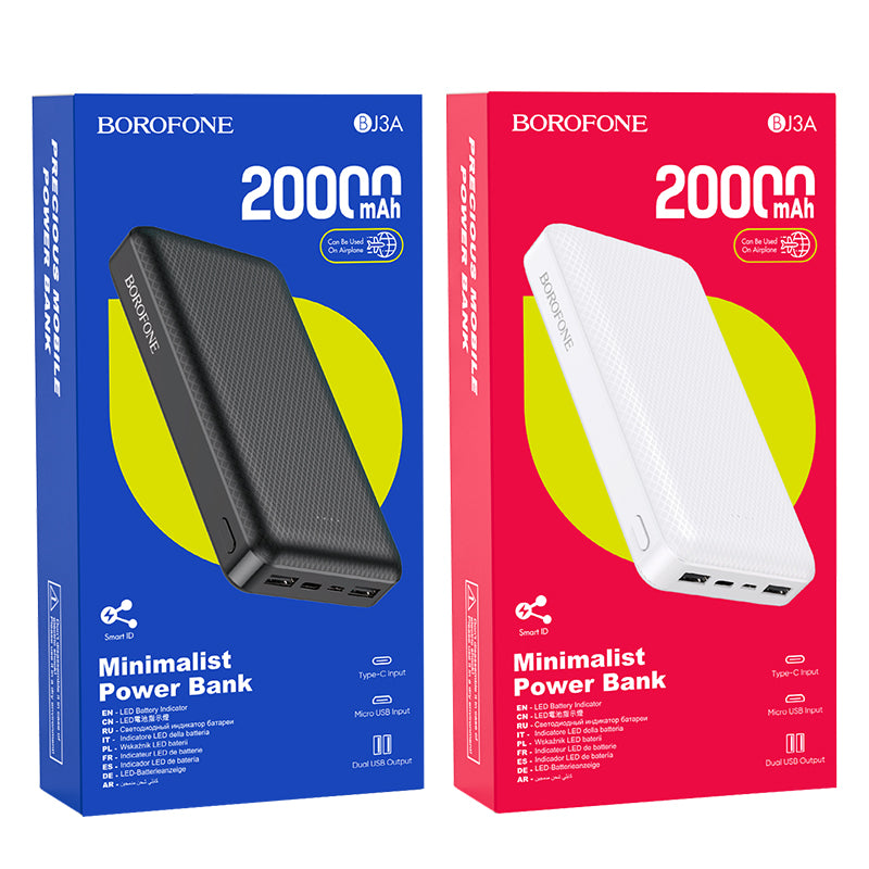 BOROFONE BJ3A Power Bank De Alto Rendimiento 20000Mah