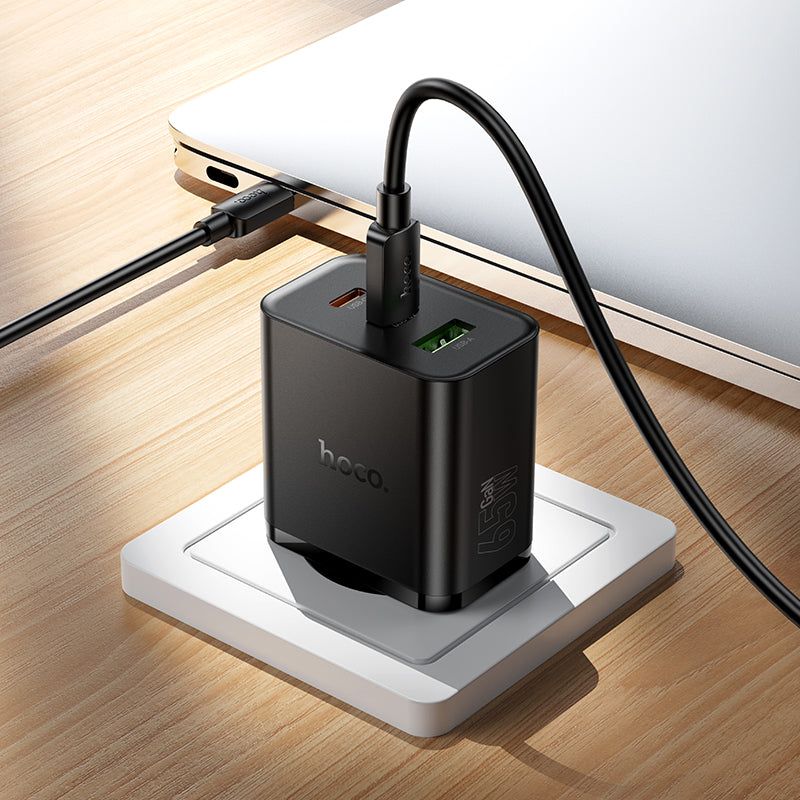Hoco. N75 Cargador Rápido 65W 2USB-C + USB-A con Cable C-C