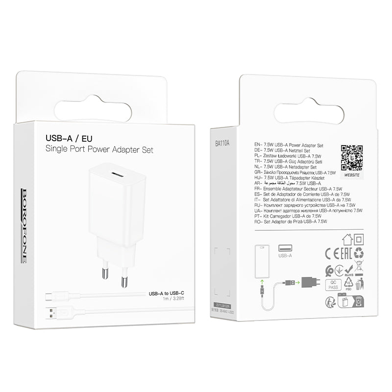 Borofone. BA110A Cargador USB con Cable Type-C