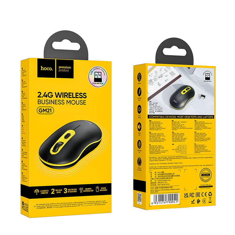Hoco. GM21 Ratón Inalámbrico 2.4G con USB y DPI Ajustable