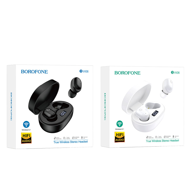 BOROFONE BW06 Auriculares Inalámbricos Pequeños Con Pantalla De Carga