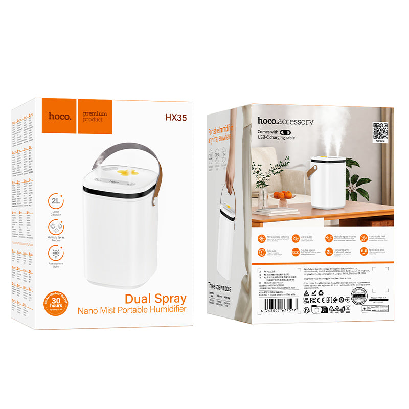Hoco. HX35 Humidificador 2L Doble Pulverización Misty Delight