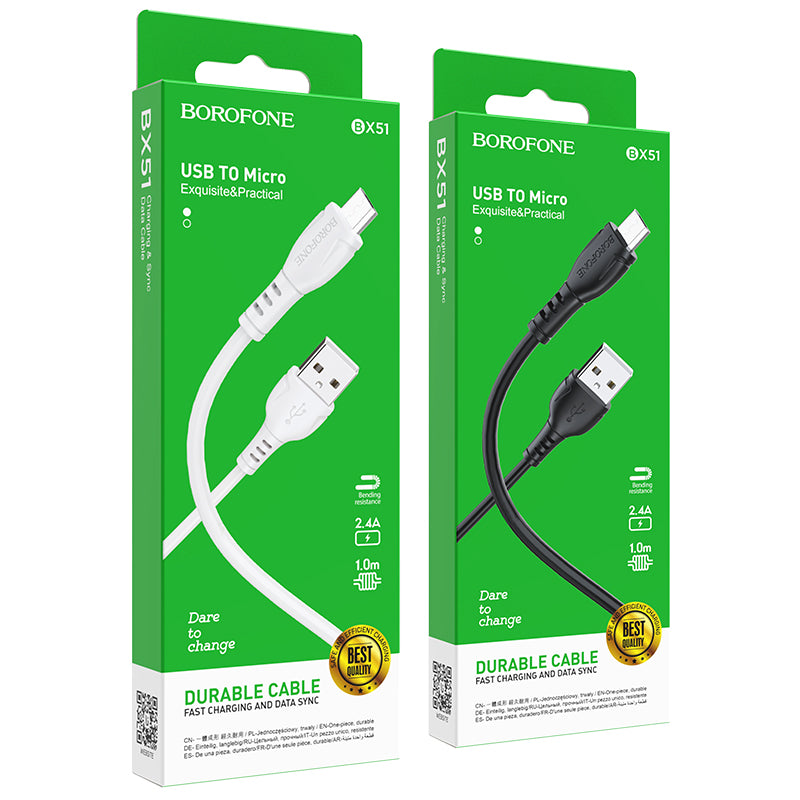 BOROFONE BX51 Cable Duradero MicroUSB 2.4A