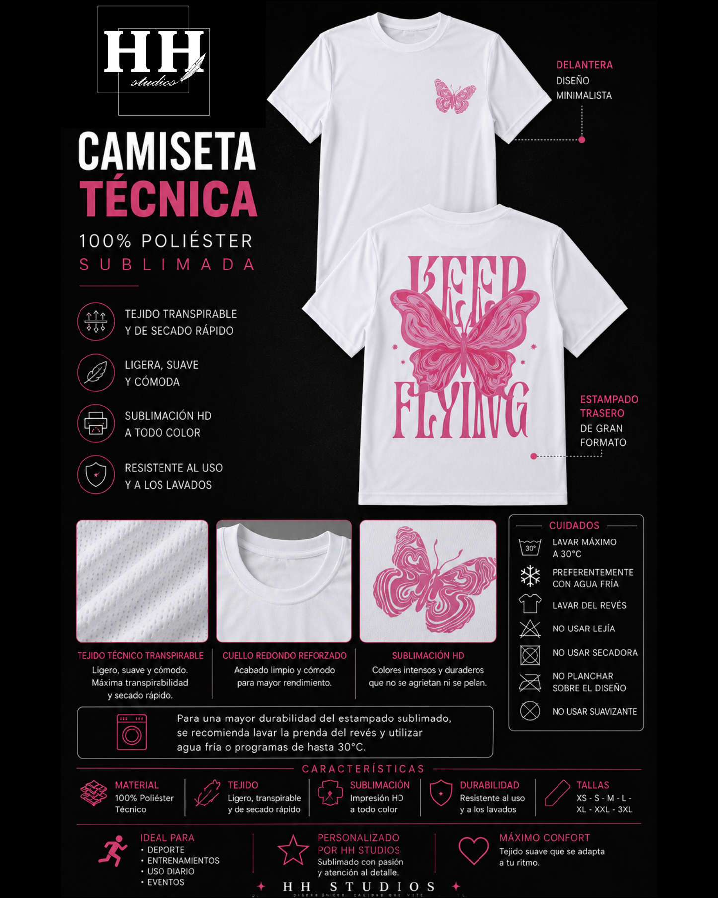 Camiseta Técnica Keep Flying - HH Studios