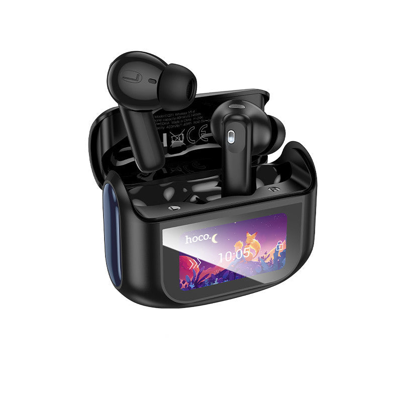 Hoco. EQ21 Auriculares Inalámbricos Con Pantalla Táctil Led ANC+ENC 7h Con Goma