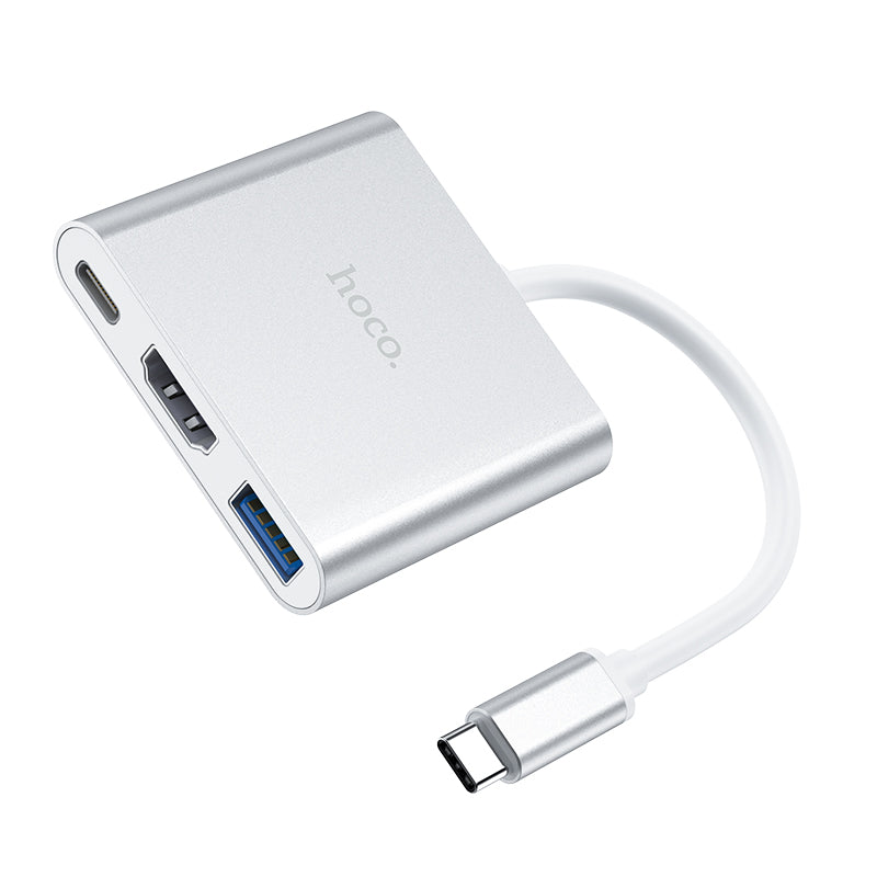 Hoco. HB14 Adaptador Type-C 3 en 1 (USB 3.0 + HDMI + PD 67 W)