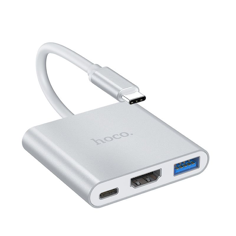 Hoco. HB14 Adaptador Type-C 3 en 1 (USB 3.0 + HDMI + PD 67 W)
