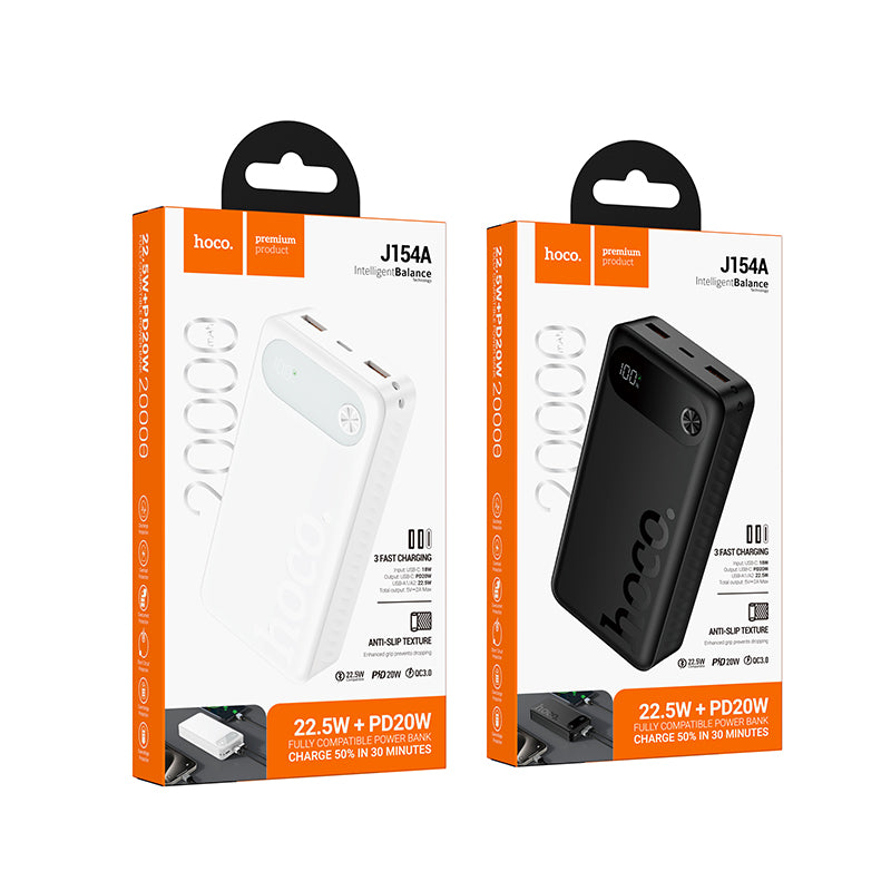Hoco. J154A Power Bank 20 000 mAh 22.5 W QC3.0 / PD – Doble Salida USB-A + USB-C