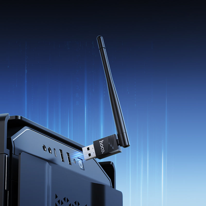 Hoco. HI37 Adaptador Wi-Fi 4 USB para Tarjeta de Red Inalámbrico