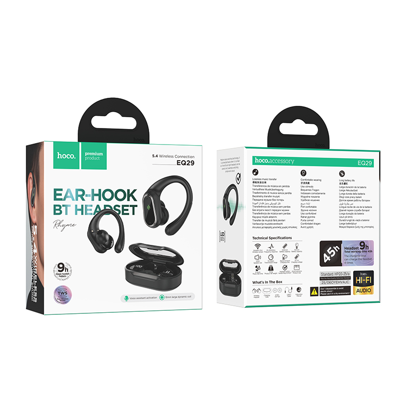Hoco. EQ29 Auriculares TWS Bluetooth – Hasta 9 H de Reproducción