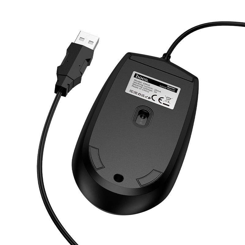 Hoco. GM50 Ratón de Ordenador con Cable USB – Ergonómico