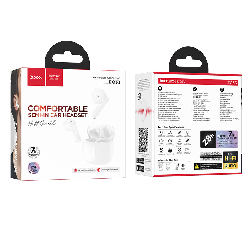 Hoco. EQ33 Auriculares TWS Bluetooth – 7 h + App