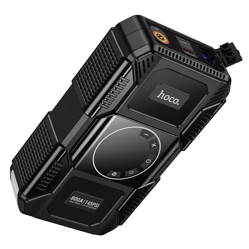 Hoco. QS6 Bomba de Aire Inteligente + Arrancador de Emergencia 8000mAh con Linterna LED