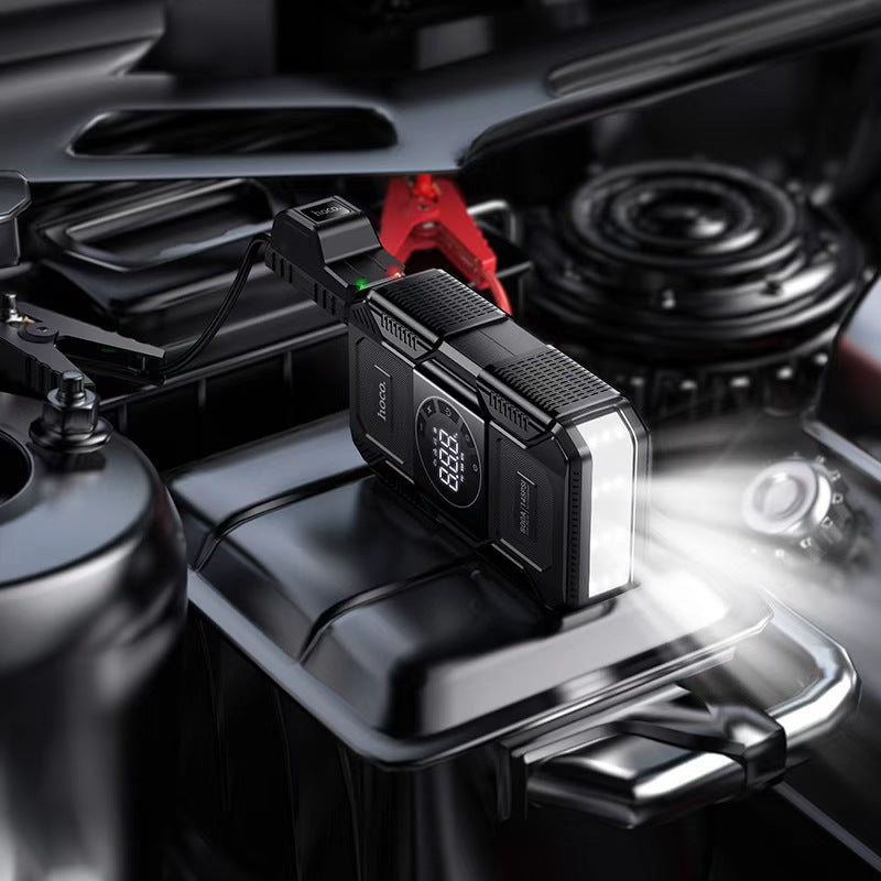 Hoco. QS6 Bomba de Aire Inteligente + Arrancador de Emergencia 8000mAh con Linterna LED