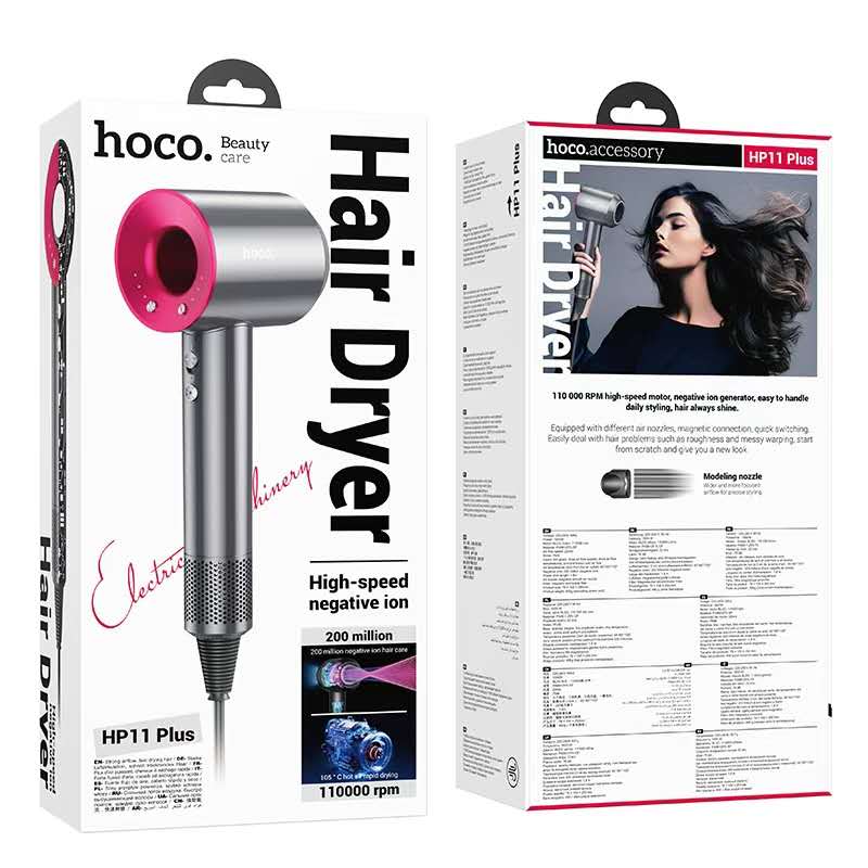 Hoco. HP11 Plus Secador de Pelo Alta Velocidad – 110000 RPM con Iones Negativos