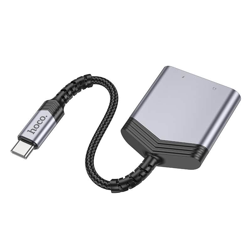 Hoco. LS39 Adaptador Audio USB-C a Jack 3.5mm + USB-C (Carga 27W)