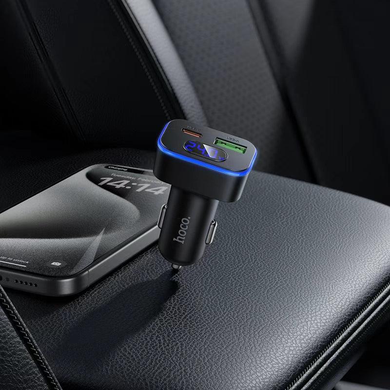 Hoco. Z63B Cargador de Coche Rápido 48W – PD30W + QC3.0 USB-C + USB-A