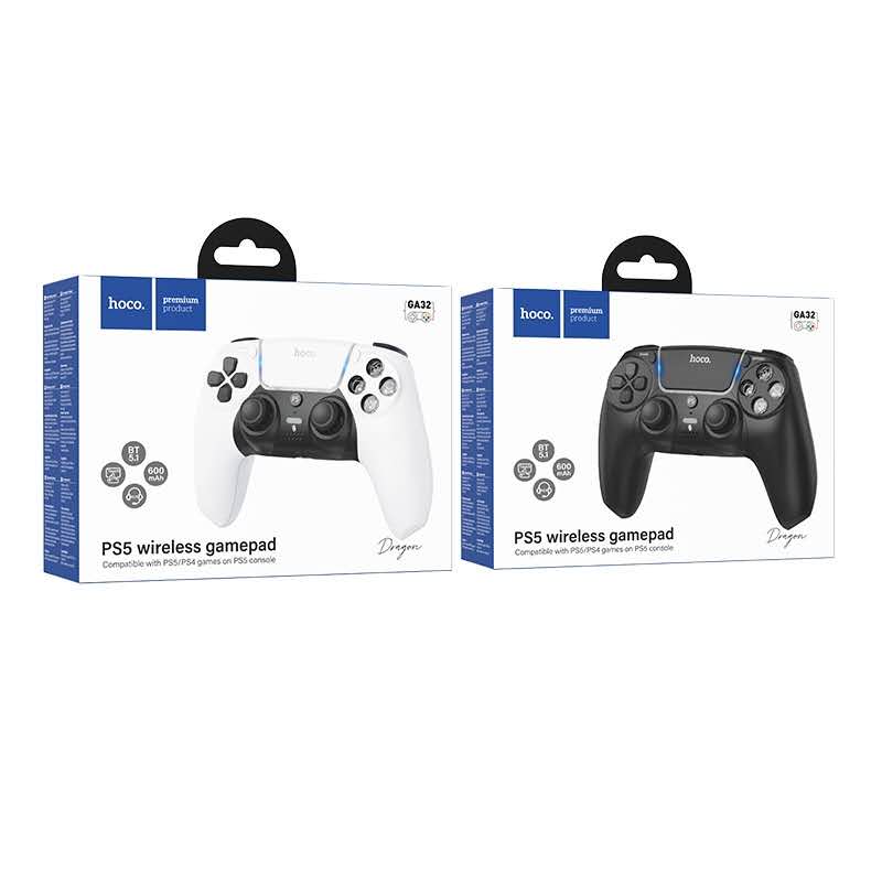 Hoco. GA32 Mando Inalámbrico para PS5 – Vibración Dual + Audio (NO PS4)