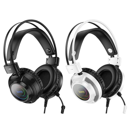 Hoco. W110 Auriculares Gaming con Cable – Iluminación RGB y Micrófono HD