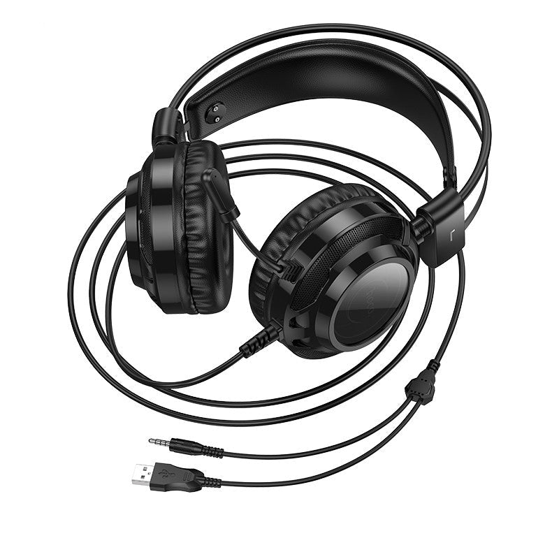 Hoco. W110 Auriculares Gaming con Cable – Iluminación RGB y Micrófono HD