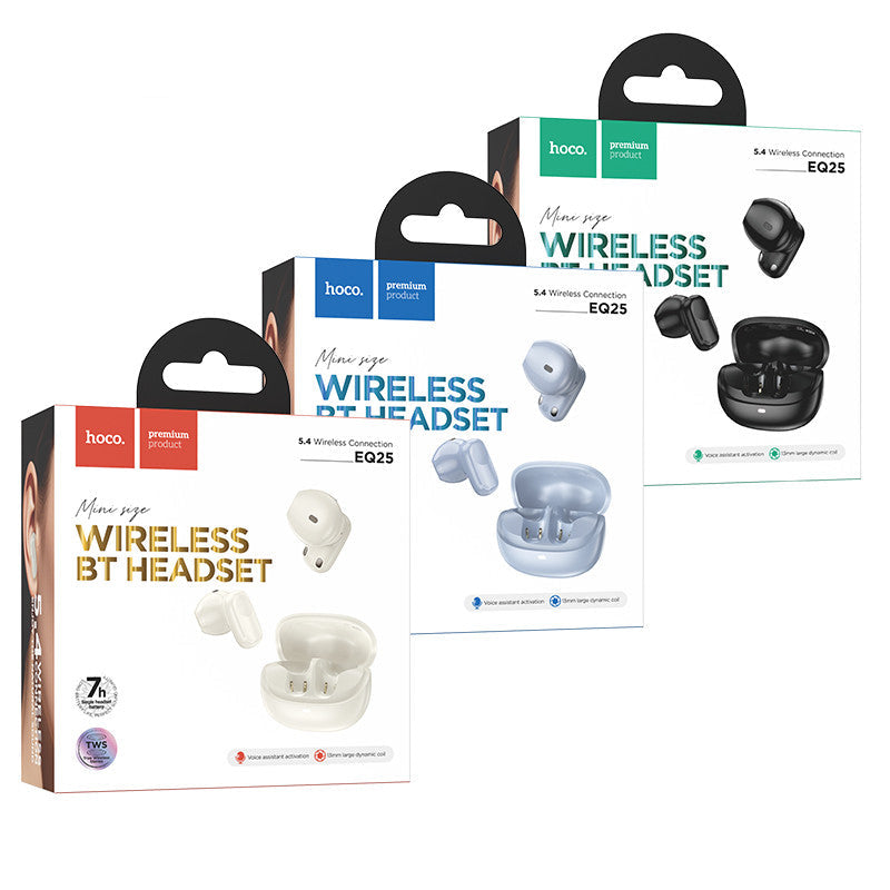 Hoco. EQ25 Auriculares Inalámbricos TWS – Bluetooth 5.4, Estuche 300 mAh, 7 Horas de Autonomía