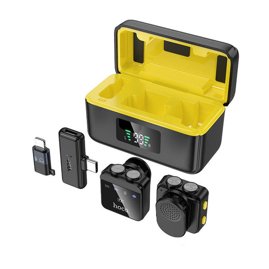 Hoco. L17 Micrófono Inalámbrico Dual - USB-C Y Lightning 6h De Autonomía