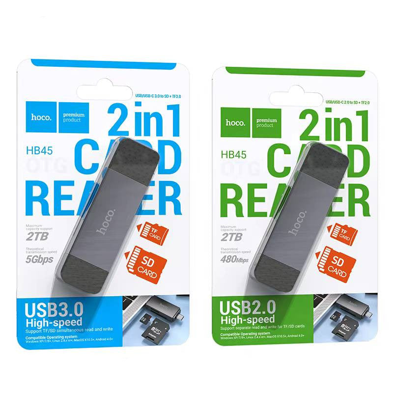 Hoco. HB45 Lector Tarjeta USB3.0+Type C 3.0