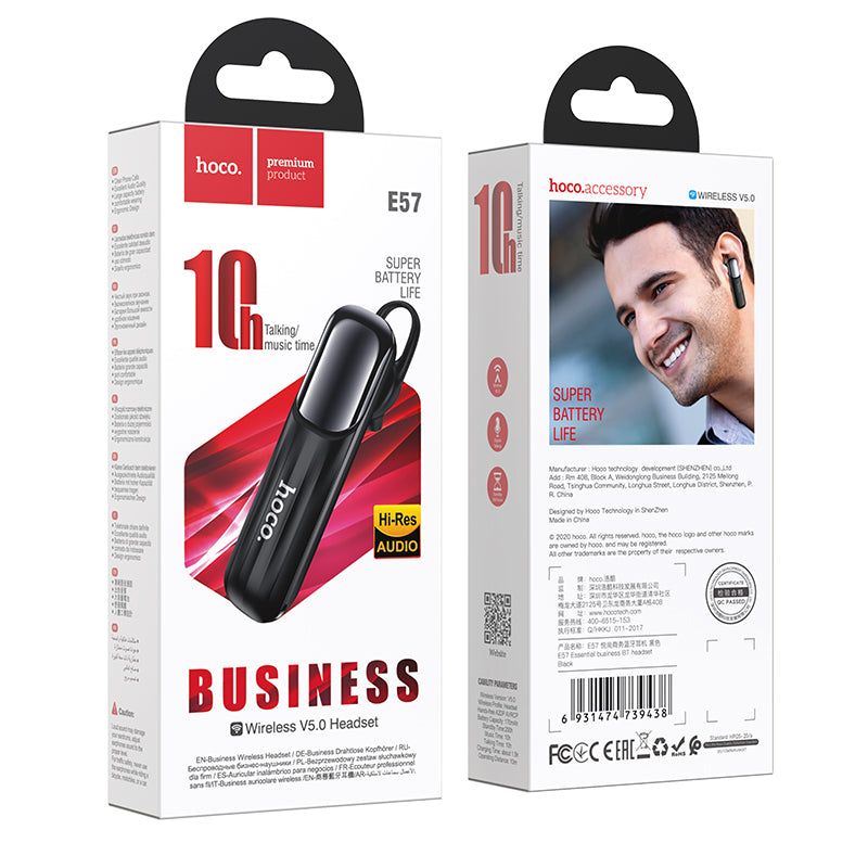Hoco. E57 Auriculares Esenciales Negocio Bluetooth