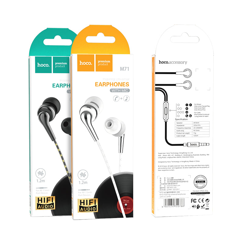 Hoco. M71 Auriculares Universales Con Micrófono