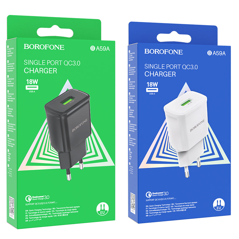 BOROFONE BA59A Cargador Enchufe Rápido Qc 3.0